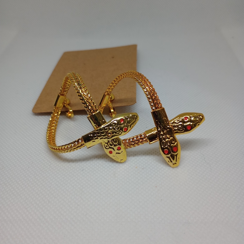 Cleopatra Snake Earrings Egyptian Revival Halloween Costume Goddess Gold Red